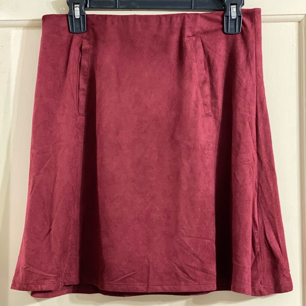 NWT Velvety Burgundy Miniskirt